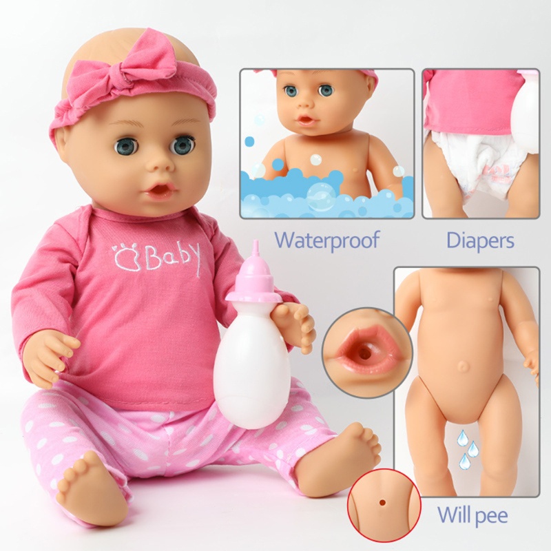 Set 18 Búp Bê Em Bé Sơ Sinh Bằng Vinyl Mềm Mại Xoay 360 Độ Có Thể Giặt