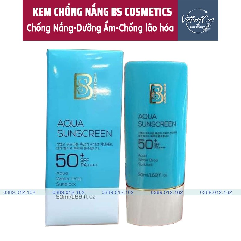 KEM CHỐNG NẮNG DƯỠNG ẨM BS COSMETICS - Aqua Water Drop Sunscreen SPF50+ PA++++ 50ml