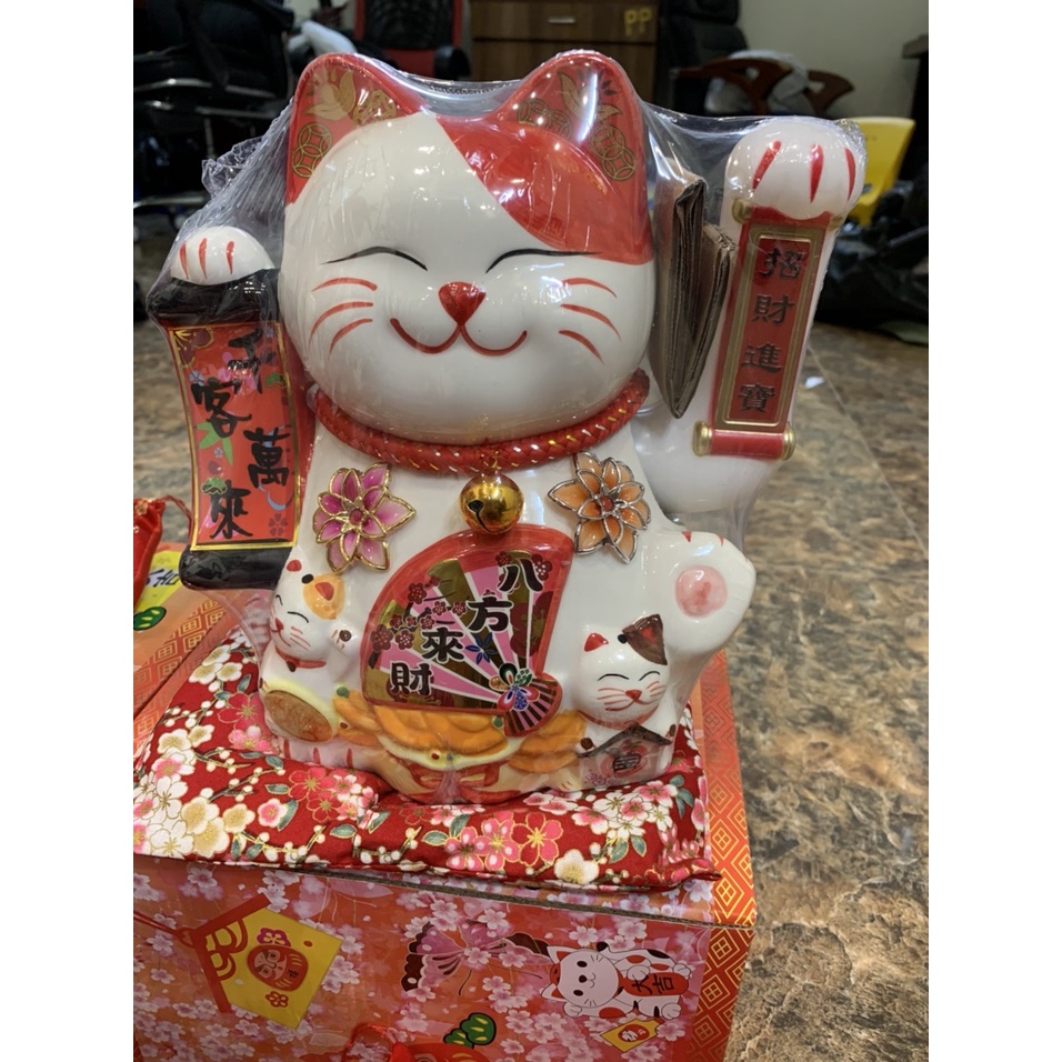 Mèo thần tài vẫy tay chạy pin xinh xắn- chiêu tài nghênh lộc