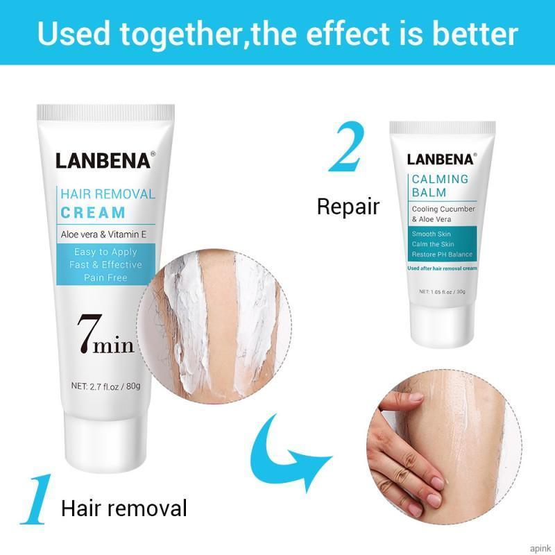 LANBENA Hair Removal Cream Painless Fast Hand Leg Armpit Whole Body Depilatory Cream 80g