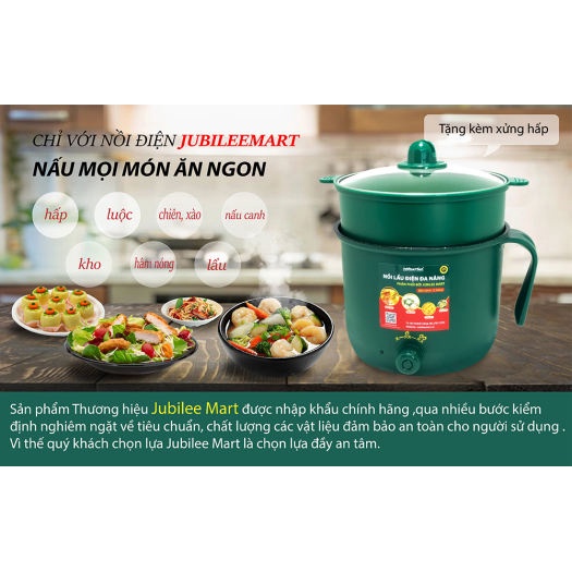 Nồi lẩu điện đa năng 2 tầng có lồng hấp và nắp kính cao cấp, Ca điện mini nấu mì siêu tốc 18cm Thế Hệ Mới