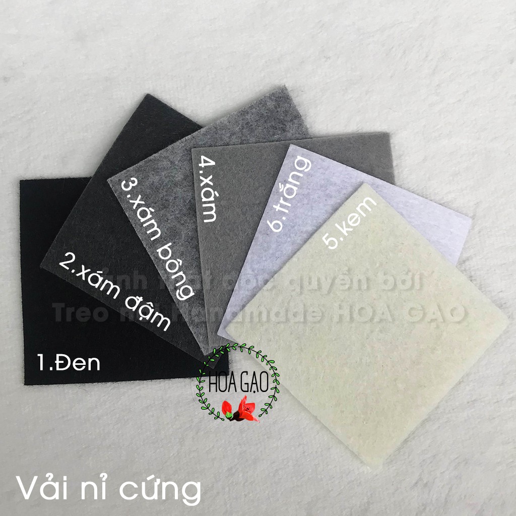 Vải dạ cứng, DIY handmade 45x45 cm HOA GẠO GNC4 vải nỉ làm sách vải, trang trí sự kiện, hoàn xu extra