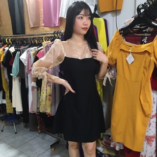Đầm Tiểu Thư Phối Tay Chiffon