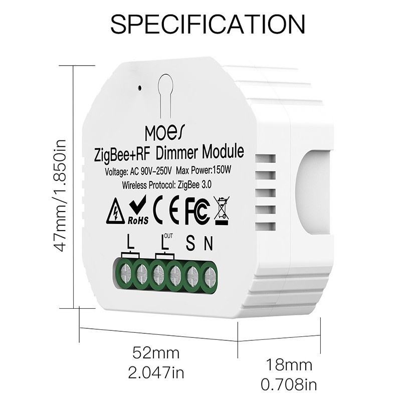 Tuya ZigBee 3.0 Smart Light Switch ule 1 Gang Smart Wireless Remote Control, Work with for Google for Voice Control