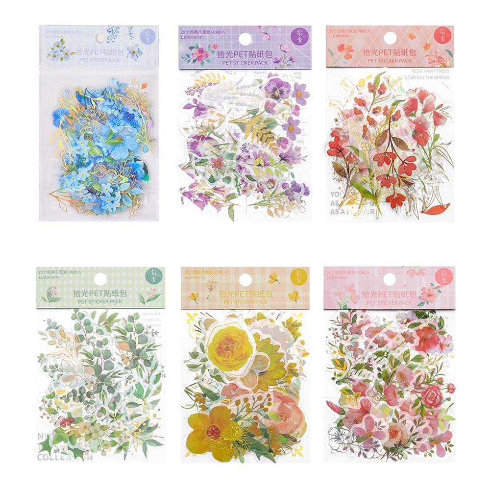 Miếng Dán Hình Hoa Trang Trí Sổ Tay DIY