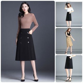 2021 Chân váy công sở dáng chữ A phối cúc đủ màu,đủ size, phong cách trẻ trung, năng động