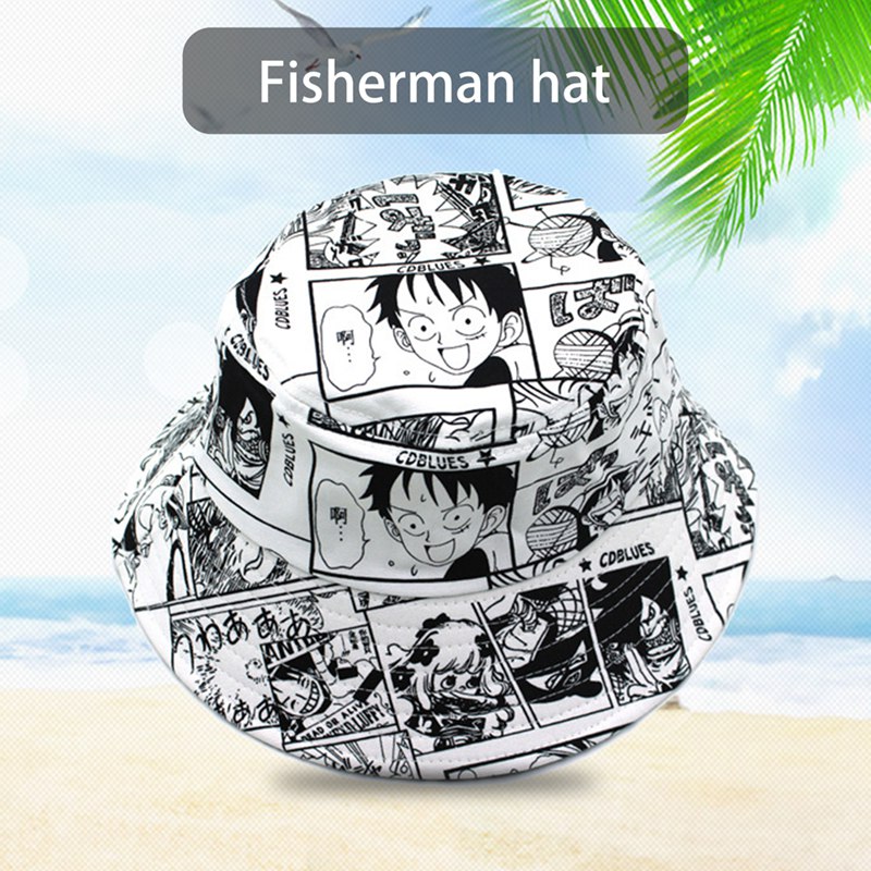 Nón Bucket In Họa Tiết Hoạt Hình One Piece Thời Trang Cho Nam Và Nữ
