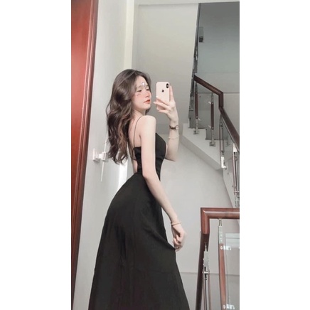 Đầm ĐEN 2S ĐAN CHÉO LƯNG