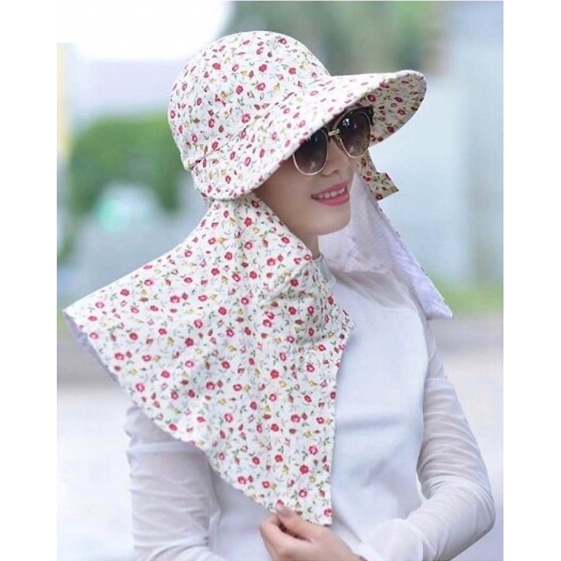 Mũ chống nắng,chống tia UV hình hoa kèm khẩu trang
