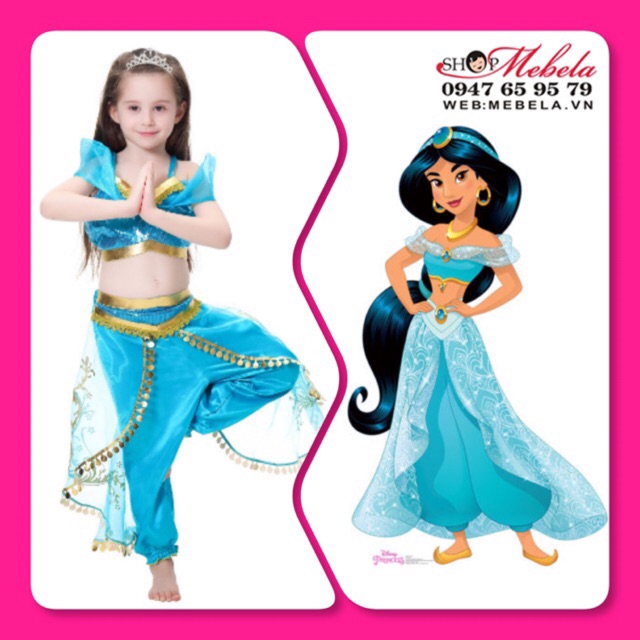 Bộ quần áo công chúa Jasmine trong phim Aladdin và cây đèn thần