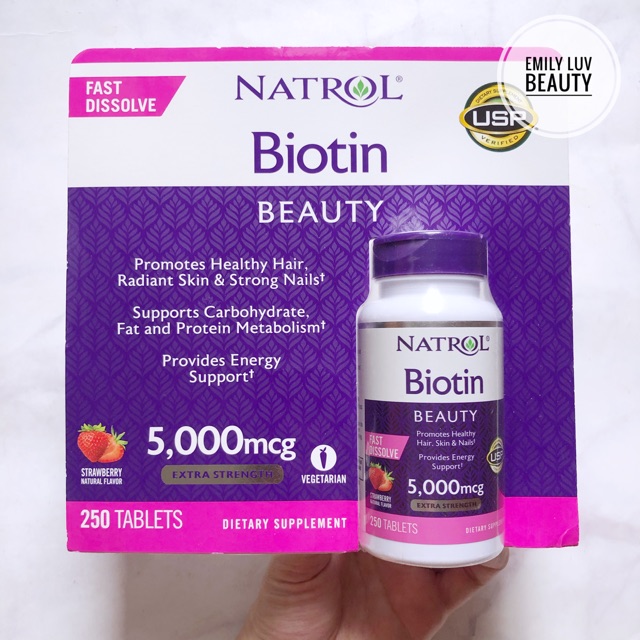 Viên uống Natrol Biotin 5000mcg 250 viên