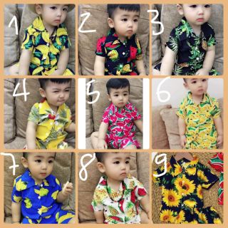 Thanh lý Bộ hoa quả lanh mát cho bé trai/ bé gái 7-18 kg
