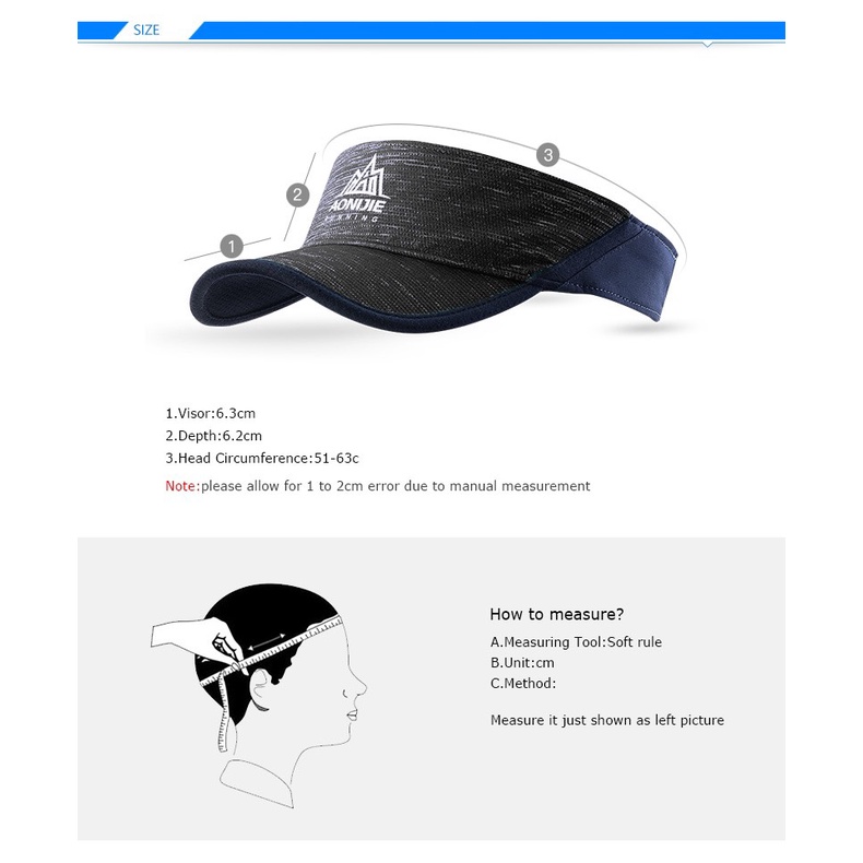 Mũ lưỡi trai không chóp chạy bộ marathon Aonijie E4080 dành cho nam nữ có 5 màu