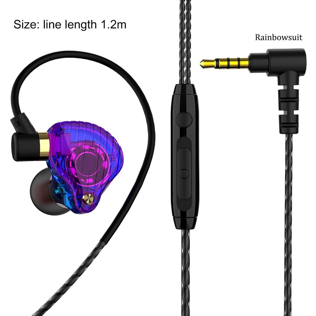 RB- QKZ SK3 4 Core 3.5mm Plug Wired HiFi 9D Stereo Earphone Earbuds for Phone