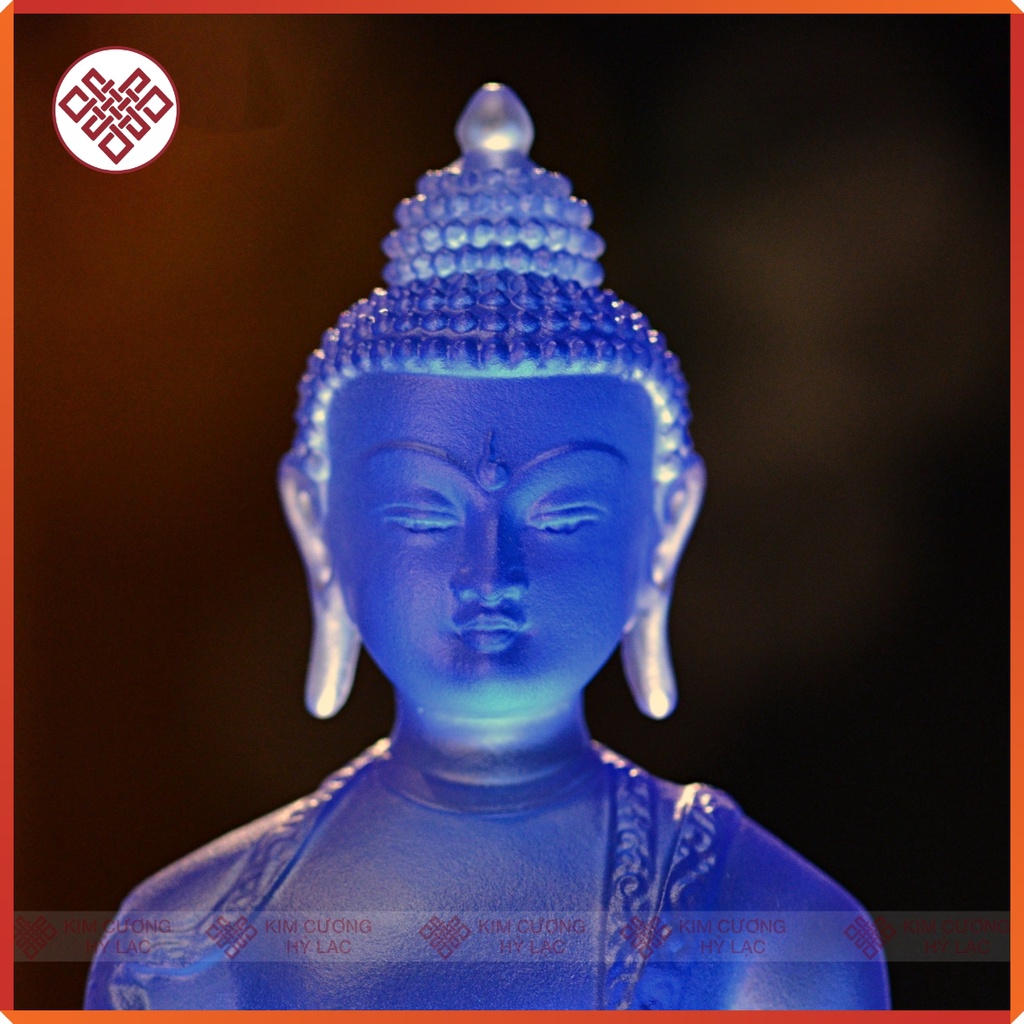 Tượng Phật Dược Sư Mật Tông [ Kim Cương Hỷ Lạc] Lưu Ly Màu Xanh Dương