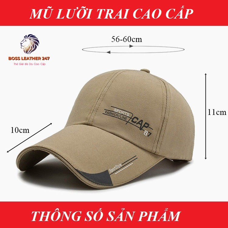 Mũ Lưỡi Trai 💖 FREESHIP 💖 Mũ Lưỡi Trai Nam Nữ Cao Cấp, Chất Liệu Vải Canvas Loại I, Phù Hợp Nam Nữ - Freesize