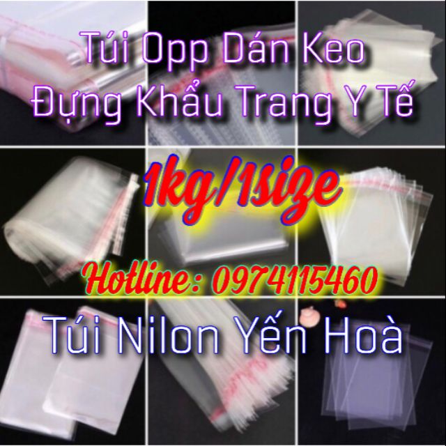1kg túi opp dán keo đựng khẩu trang y tế