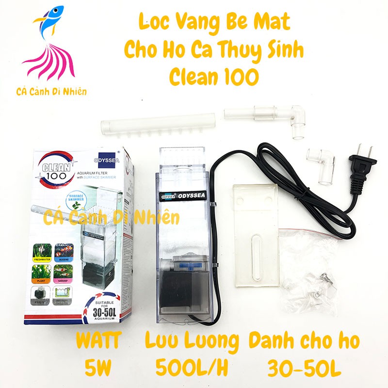 Máy lọc váng Odyssea Clean 100 lọc bề mặt cho hồ cá thủy sinh