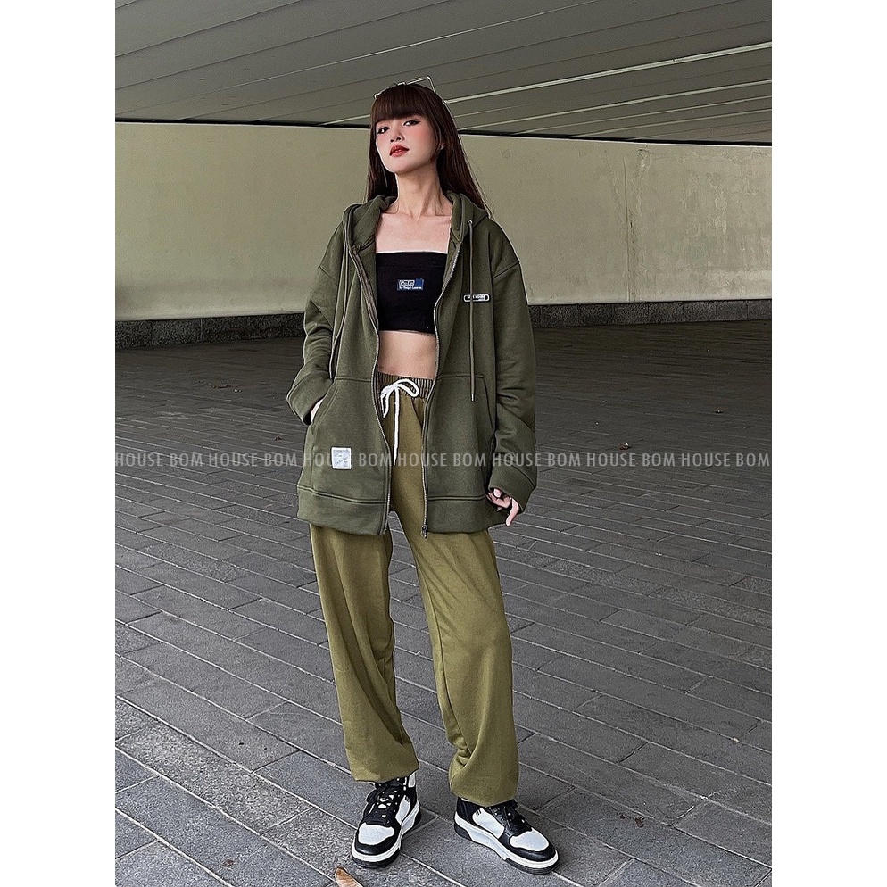 Quần Jogger Nữ Trơn Bo Gấu 3 Màu BOM HOUSE Ullzang Unisex Nam Nữ