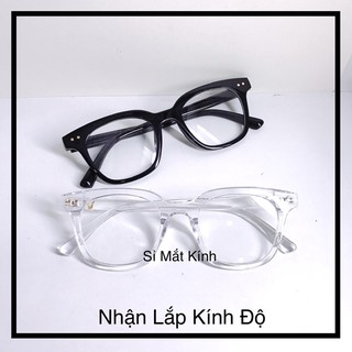 Gọng Kính Vuông Đen Trắng Nhận Lắp Cận Viễn Loạn