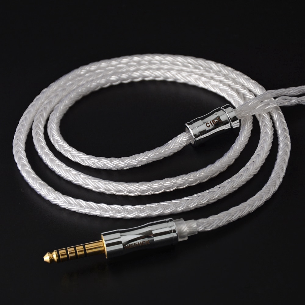 NICEHCK C16-1 16 Cores Silver Plated Cable 3.5/2.5/4.4mm Plug MMCX/2Pin/QDC/NX7 For TFZ T2 KZ ZSX CCA C12 NX7 PRO
