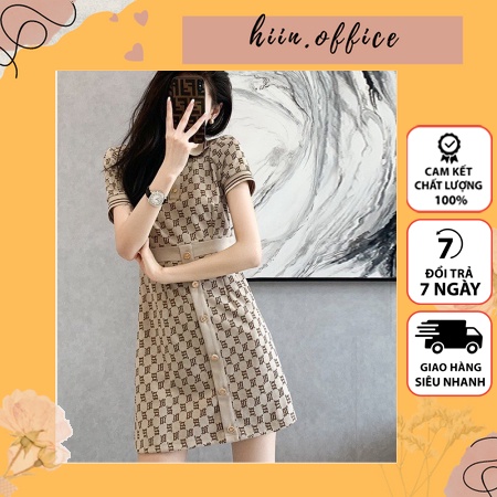 Đầm Polo Nữ Dáng Ôm, Váy Ngắn Dáng Chữ A, Đầm Polo Hoạ Tiết Basic