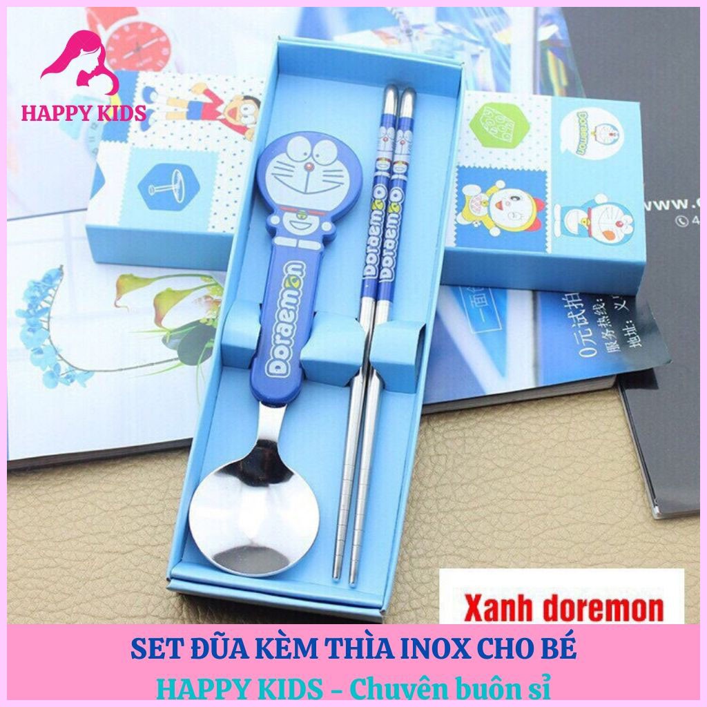 Set đũa kèm thìa ăn dặm inox cho bé