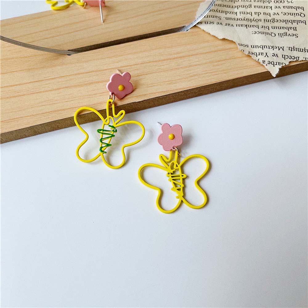 Bông Tai Thời Trang Hình Bướm Bằng Hợp Kim Phong Cách Retro