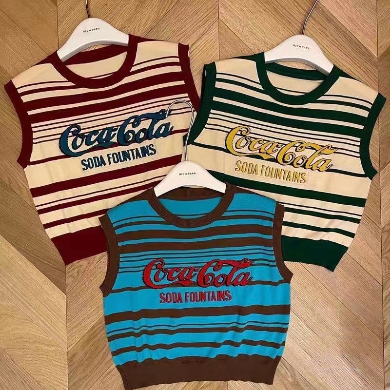 SUXI Áo Dệt Kim Sát Nách Thời Trang Mùa Hè Phong Cách Vintage Cho Nữ