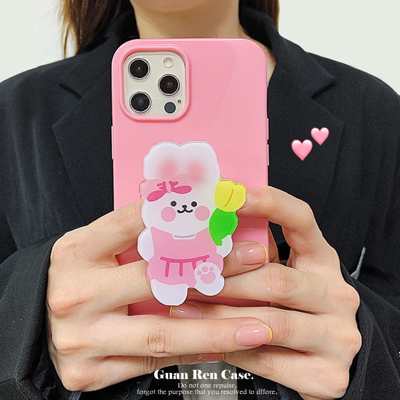 3D cartoon cute bear stand phone case for SAMSUNG S6 S7 edge S8 S9 PLUS S10 S20 S21 ultra S10E soft shell