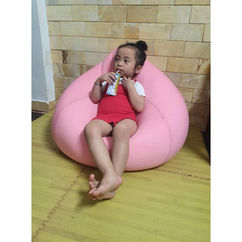 Ghế lười hạt xốp 3ii Home hình trái lê cao cấp màu hồng size M 80x100cm