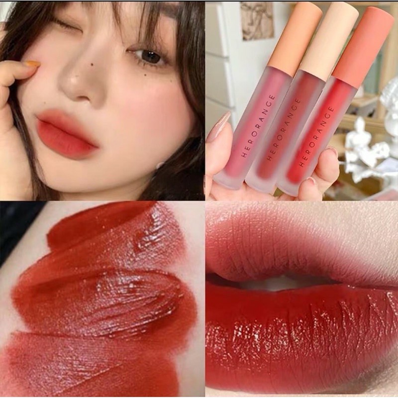 PVN21447 Set 3 Cây Son Kem Lì Herorange Fluffy Lip Glaze T2