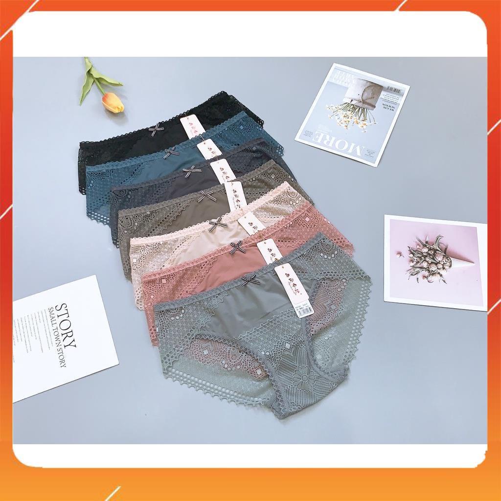 Quần lót nữ su lạnh cao cấp nhẹ tênh thoáng mát mix ren siêu xinh Q2918