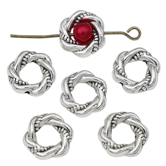 Set 20 Mặt Dây Chuyền Mạ Bạc 11mm Dùng Làm Trang Sức Thủ Công