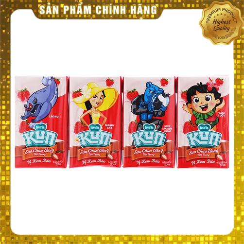 Thùng 48 hộp 110ml sữa Kun socola/kem dâu/nho/cam/trái cây/có đường