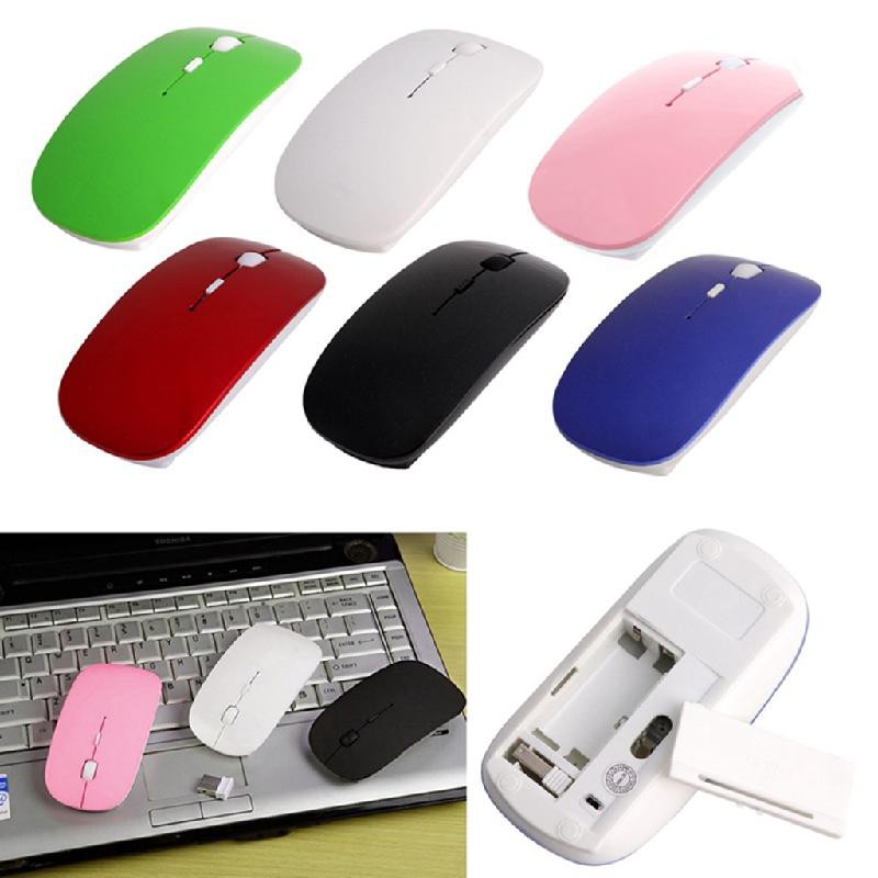 Chuột Quang Không Dây Siêu Mỏng 2.4ghz + Đầu Nhận Usb Cho Pc / Laptop