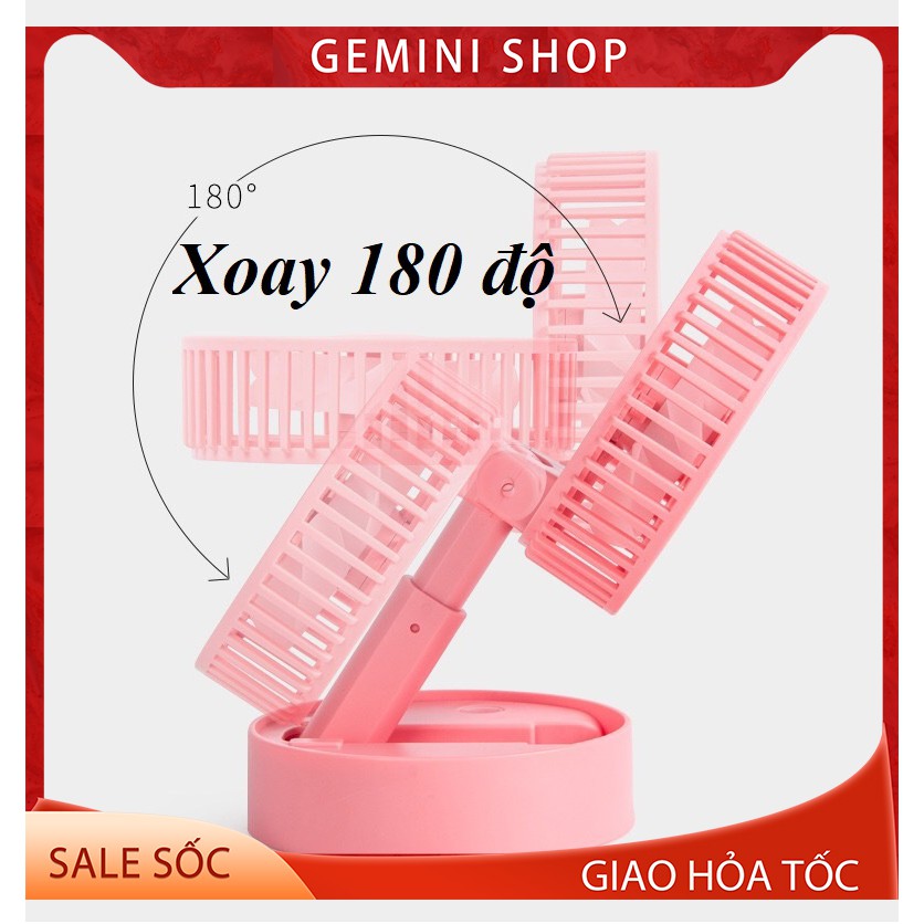 Quạt sạc tích điện mini gấp gọn A9 mini cầm tay để bàn siêu mát pin dùng 5h GEMINI SHOP | BigBuy360 - bigbuy360.vn