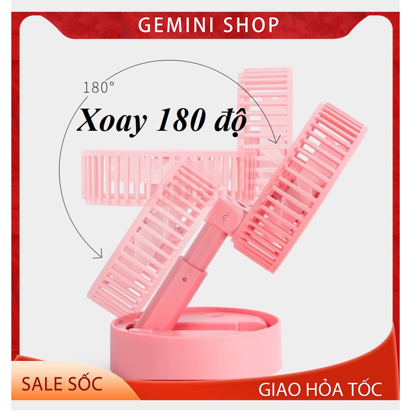 Quạt sạc tích điện mini gấp gọn A9 mini cầm tay để bàn siêu mát pin dùng 5h GEMINI SHOP