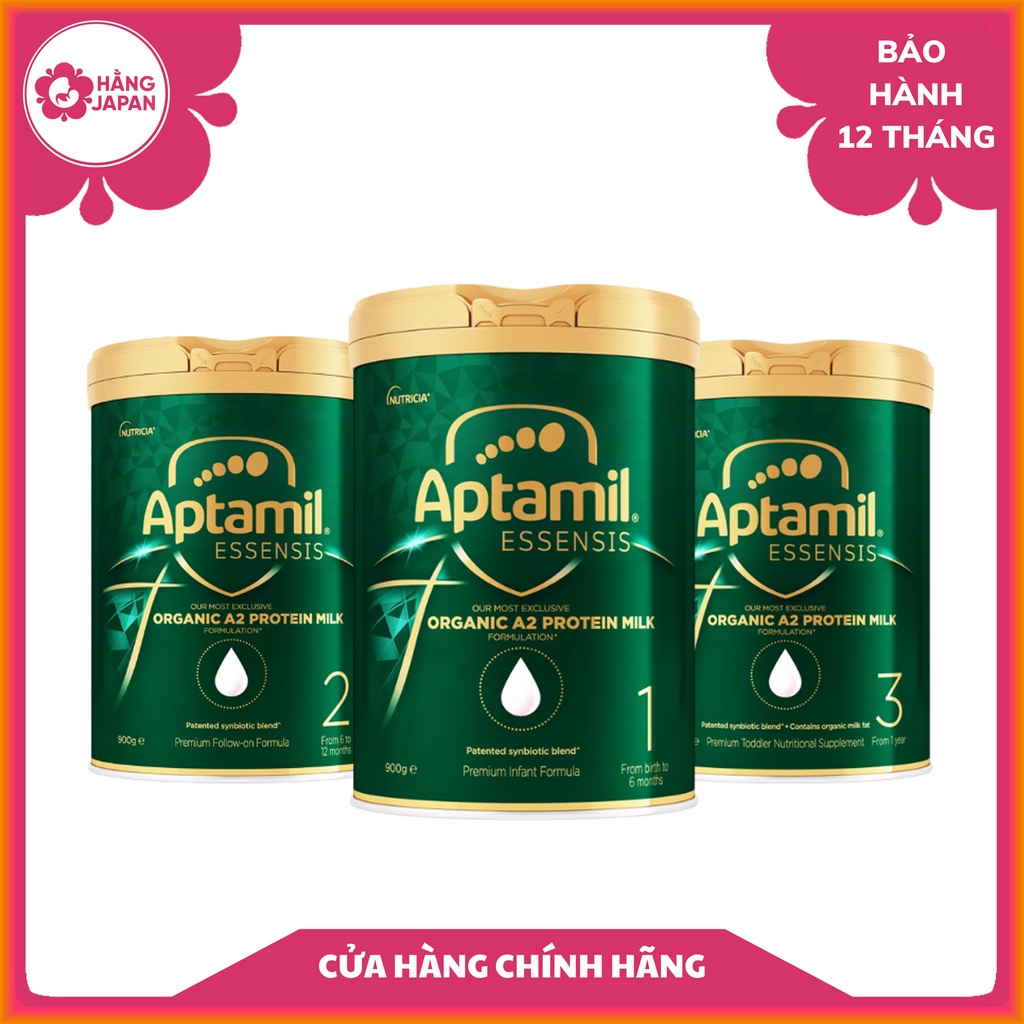 Sữa Aptamil Essensis organic Úc cho bé từ sơ sinh trở lên hộp 900g - Hàng Úc