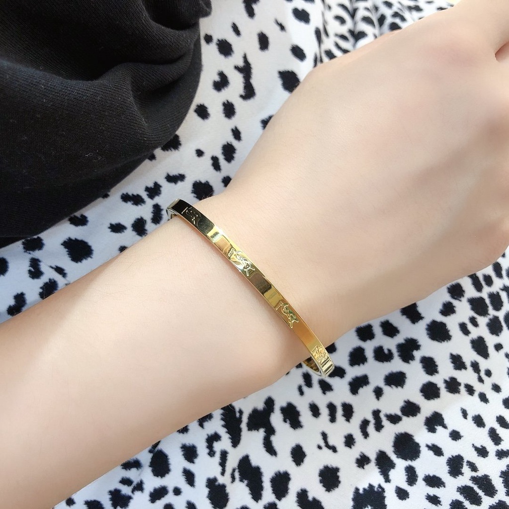 YSL Vòng tay thép titan thiết kế thanh lịch thời trang Hàn Quốc cho nữ