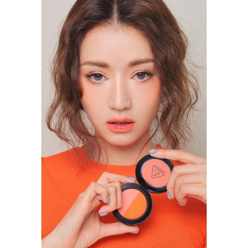 [CHÍNH HÃNG][SẴN] Phấn má hồng 2 màu 3CE Duo Color Face Blush #Peach Crush
