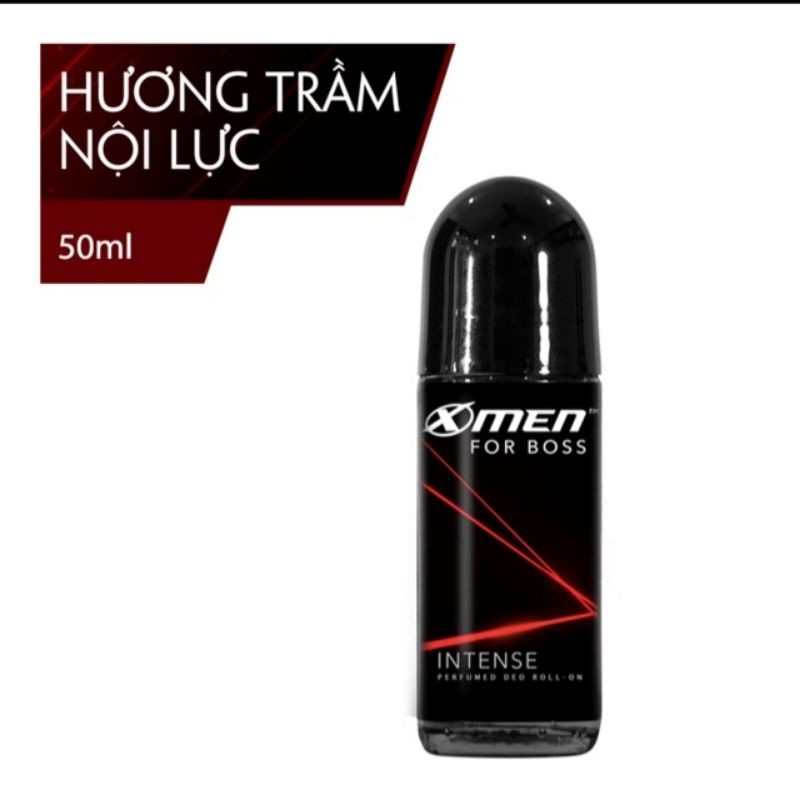 Bộ 2 Lăn khử mùi Xmen for boss 50ml Hương Trầm Nội Lực Intense