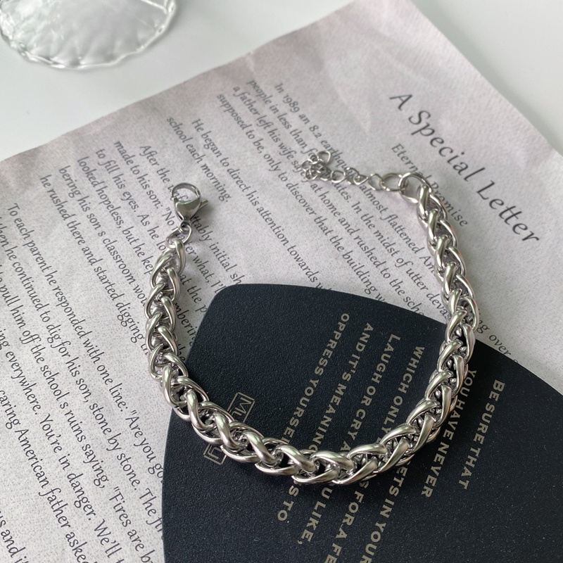 Vòng Tay Thép Titan Phong Cách hip hop Thời Trang Cá Tính Dành Cho Cặp Đôi