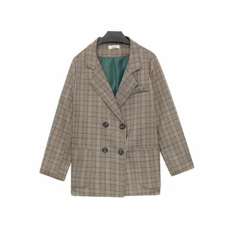 Blazer kẻ hai lớp cực dày - hàng cực chất ( 100% ảnh thật)/ có feedback khách kèm theo