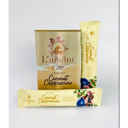 Cà phê hòa tan L'amant Cappucino vị Dừa thơm béo (12 gói x 25gr) (Free Ship) (Free Ship)