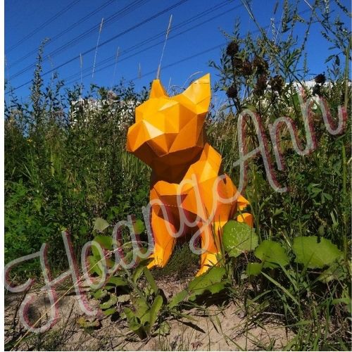 Chó Pug ngồi - Mô hình giấy