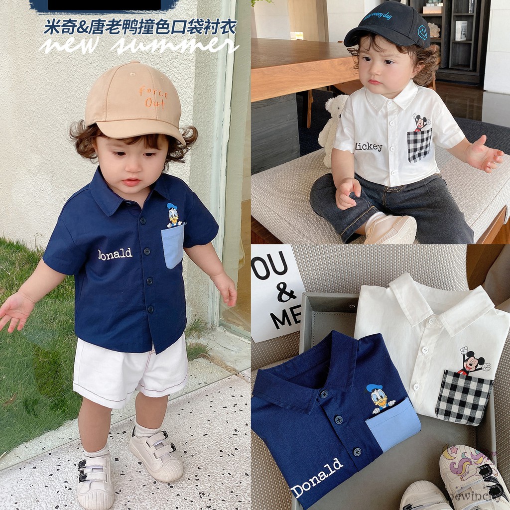 Áo Sơ Mi In Họa Tiết Hoạt Hình Hoạt Hình Dễ Thương Phong Cách Hàn Quốc Cho Bé Trai