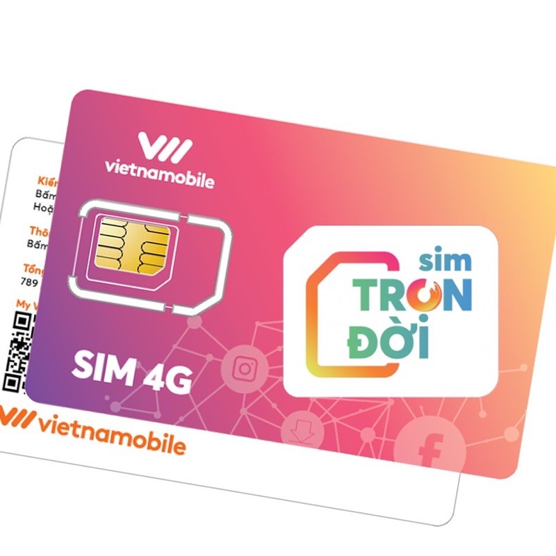 Sim 4G Vietnamobile Gói Cước Trọn Đời Tkc 0đ miễn phí tháng đầu (6Gb/Ngày)