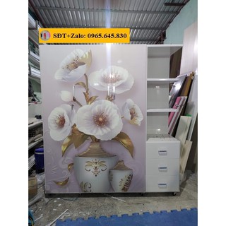 Tủ Nhựa Đài Loan 3 Cánh 1 Kệ In 3D 501