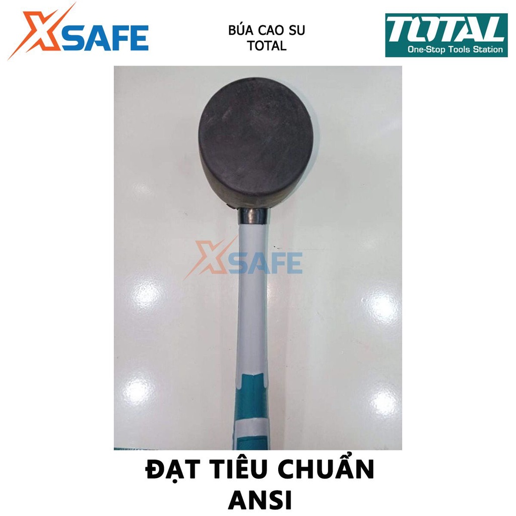 Búa cao su TOTAL Búa cầm tay mini chất liệu cao su chống dầu, chông mài mòn, tay cầm gỗ chắc chắn, tăng ma sát - [XSAFE]